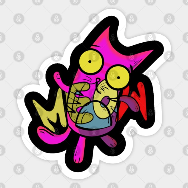 Graffiti cat art hand painted Sticker by SpaceWiz95